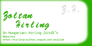 zoltan hirling business card